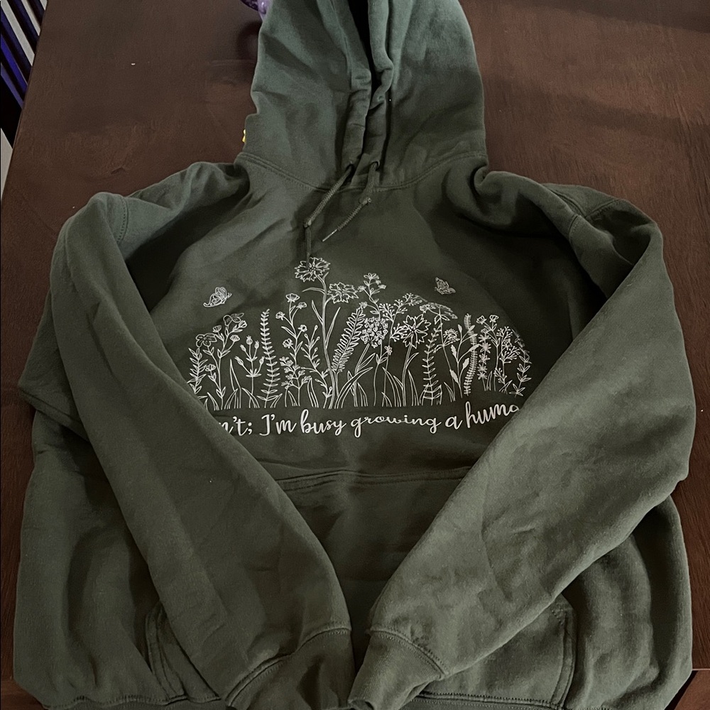 Green Graphic Hoodie Medium